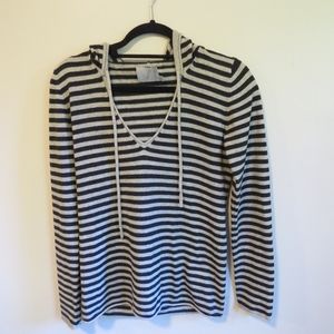 MICHAEL STARS Striped Hooded Sweater